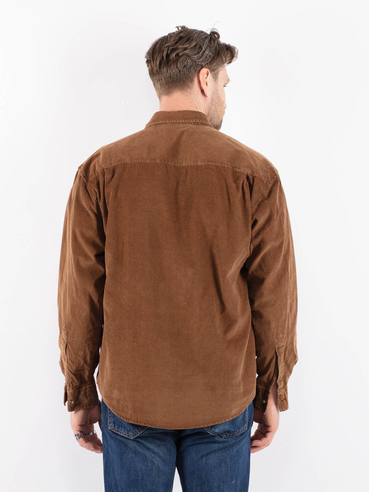 Vintage 90's Men Corduroy Shirt in BrownZ1486