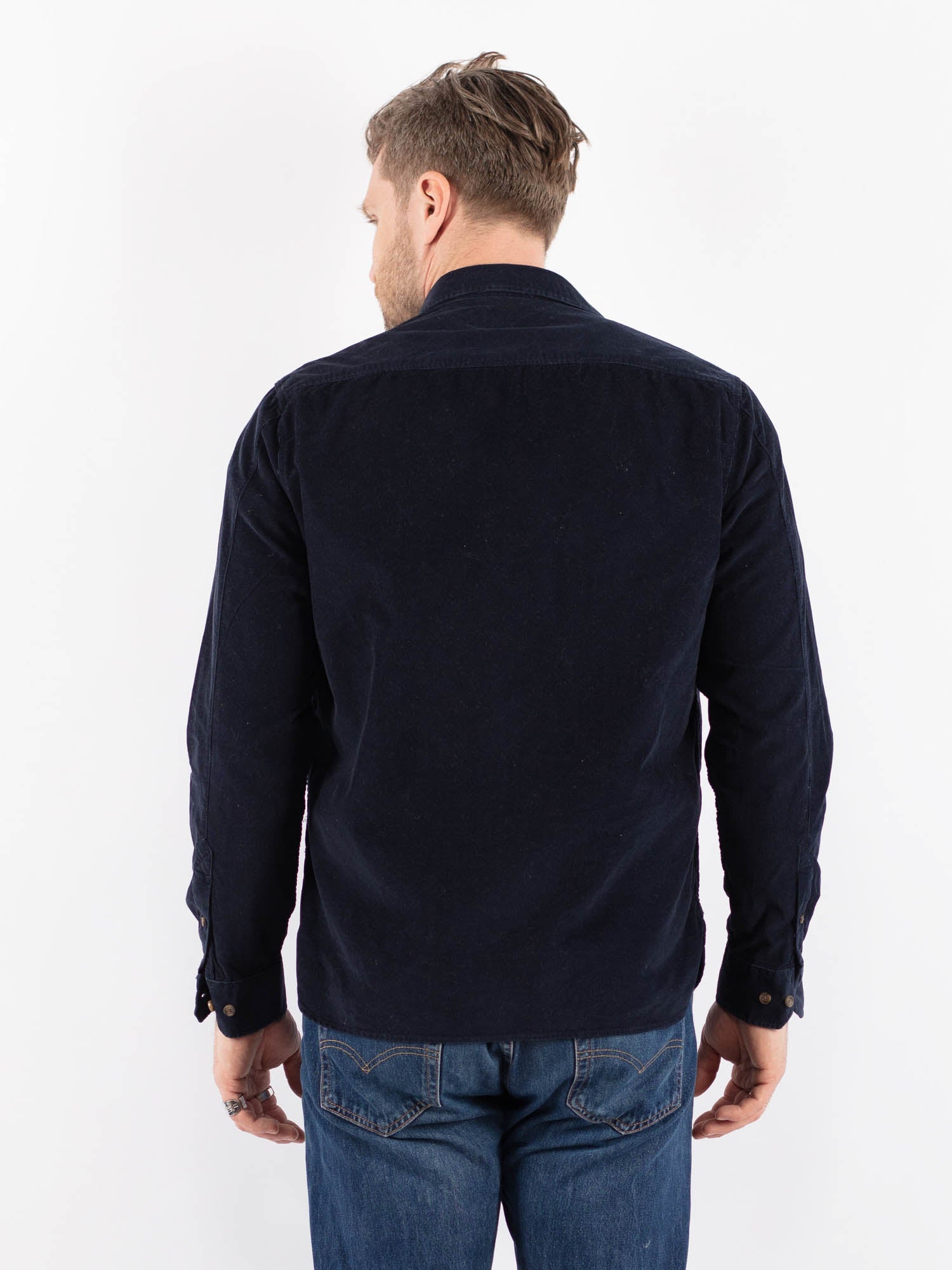 Online Vintage Store | Vintage 90's Men Corduroy Shirt in Blue