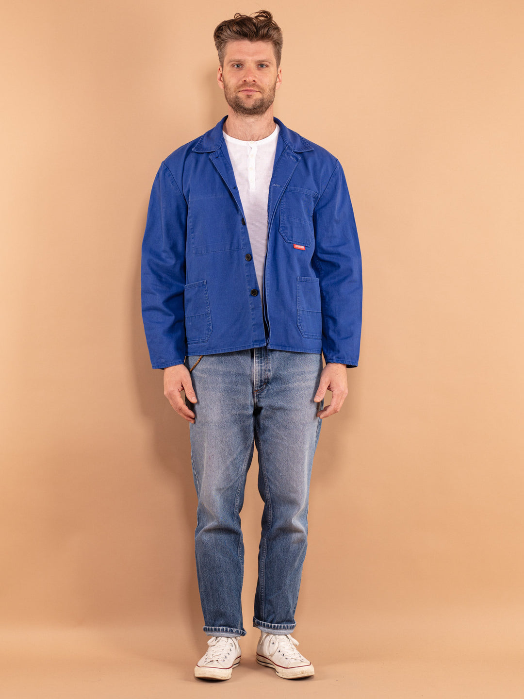 Cropped Mechanic Jacket 90s, Size L Work Jacket, Vintage Workwear, Industrial Wear, Blue Collar Jacket, Workman Denim Jacket, Utility Wear