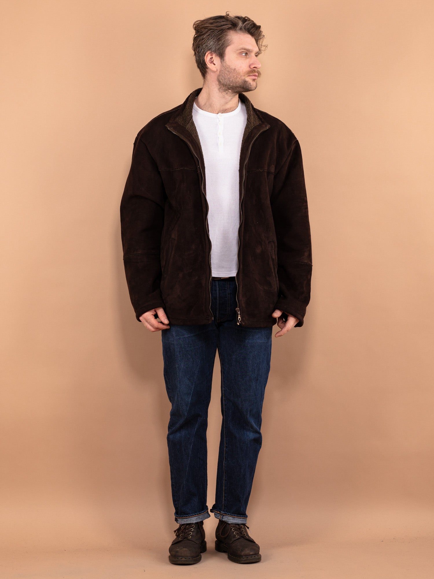 Mens faux sheepskin jacket hotsell