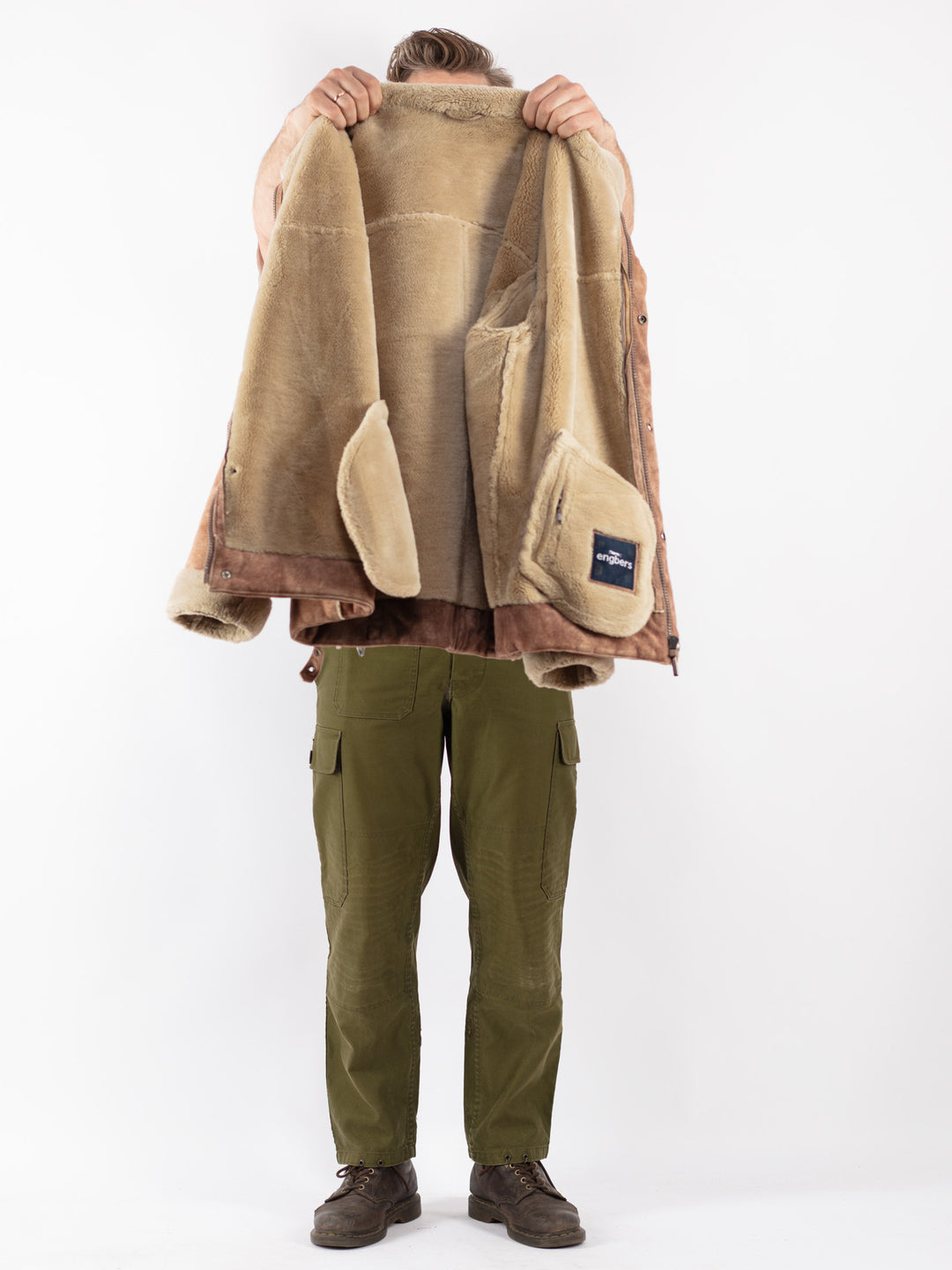 Vintage Men Faux Sheepskin Jacket in