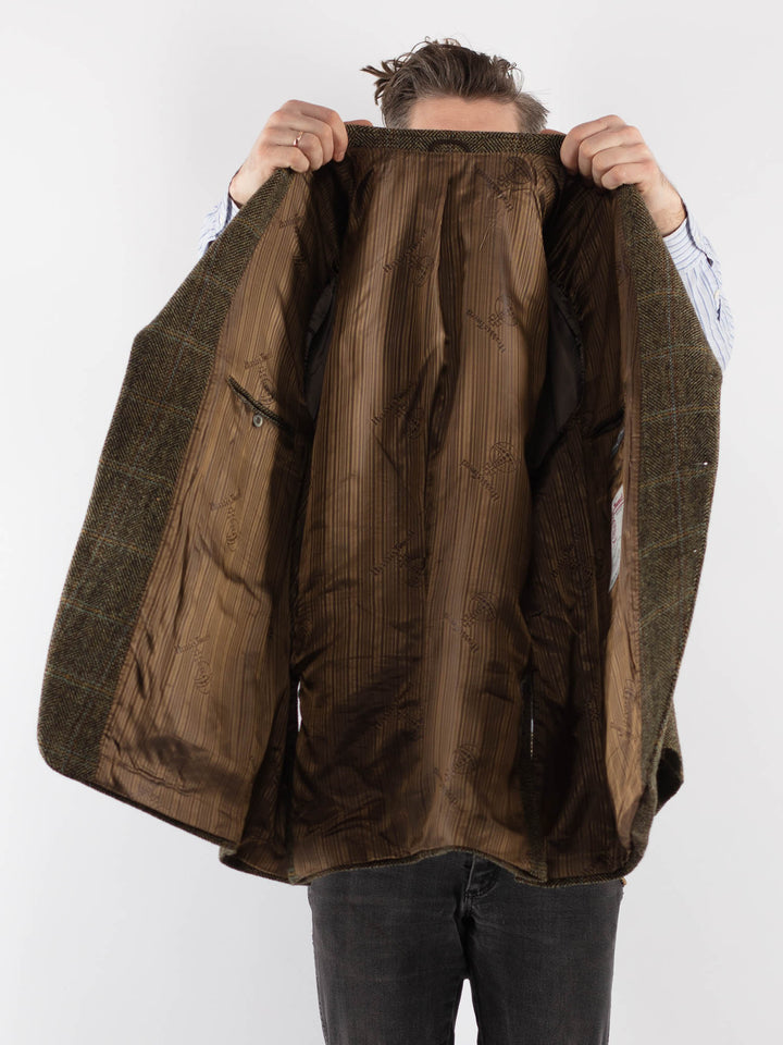 Vintage 90's Men Harris Tweed Jacket in Green - NorthernGrip