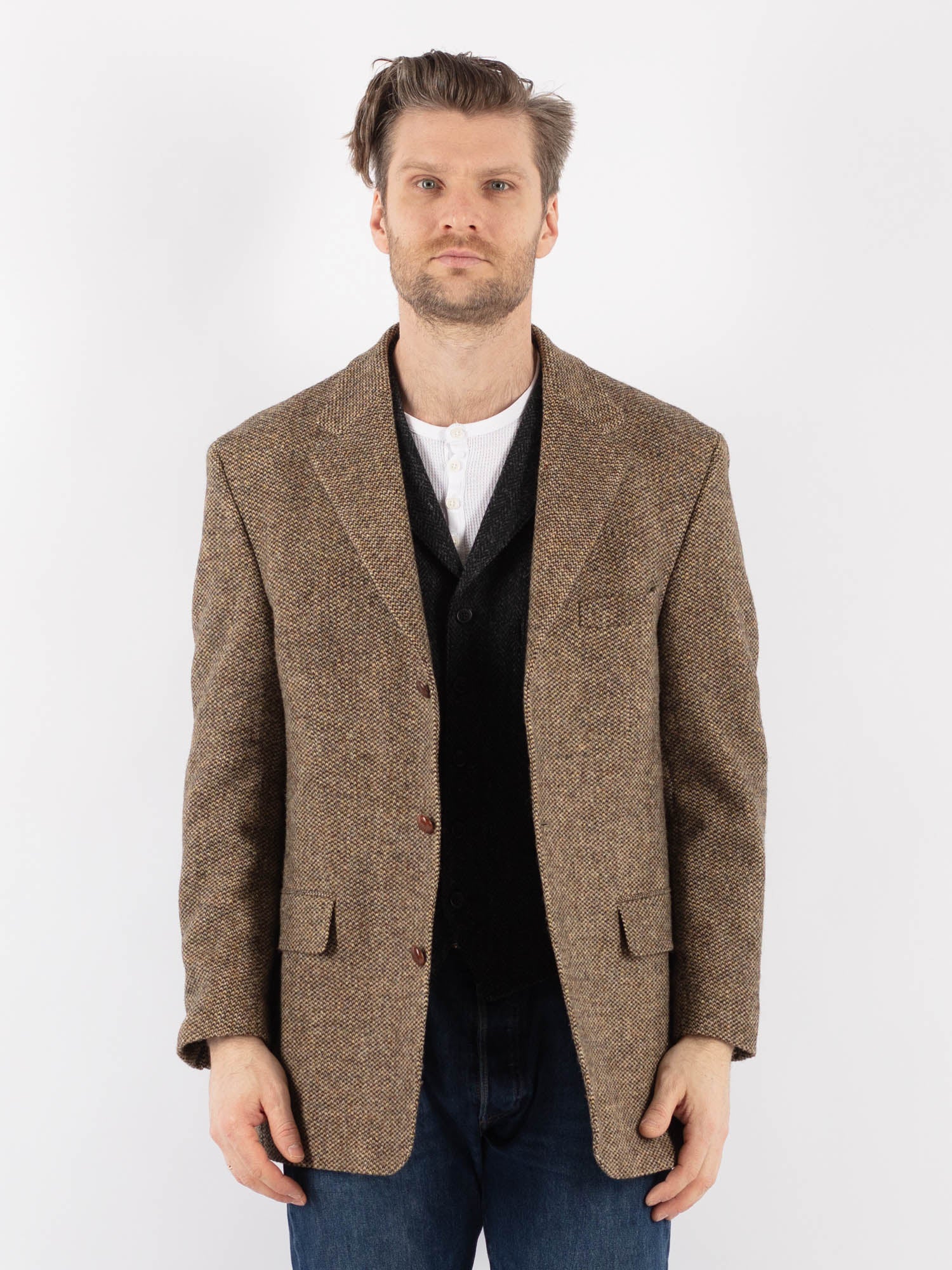 上質◎ 90s vintage Harris Tweed テーラード PM289 Vintage-90s-Men