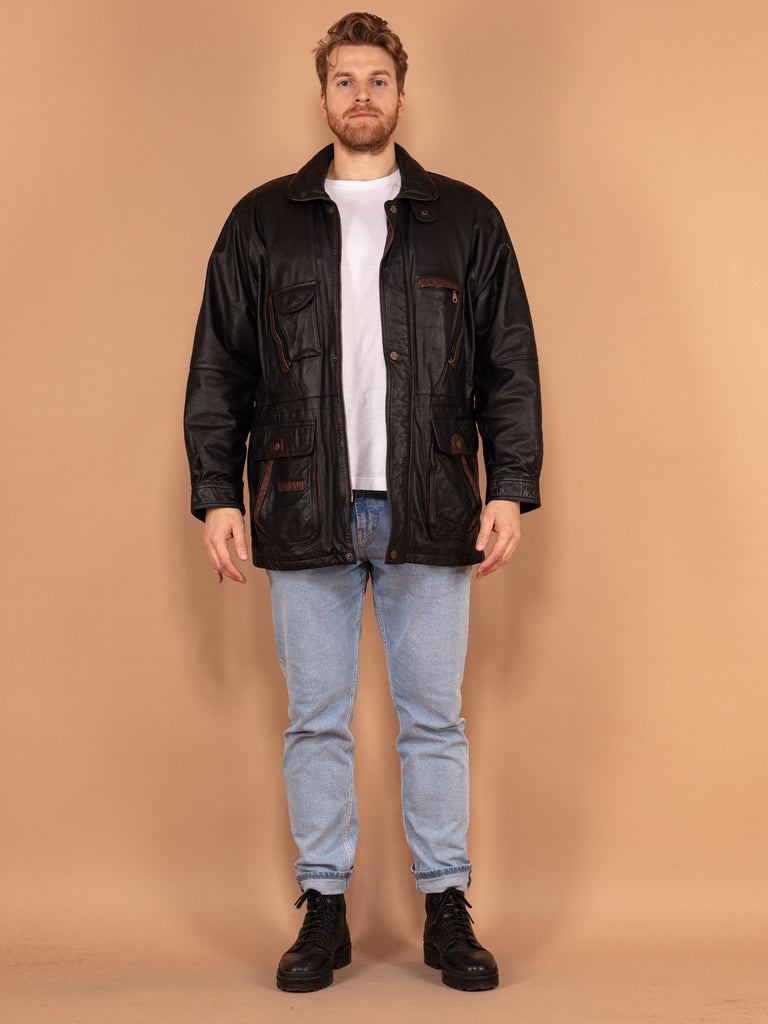 Vintage-90s-Men-Leather-Jacket