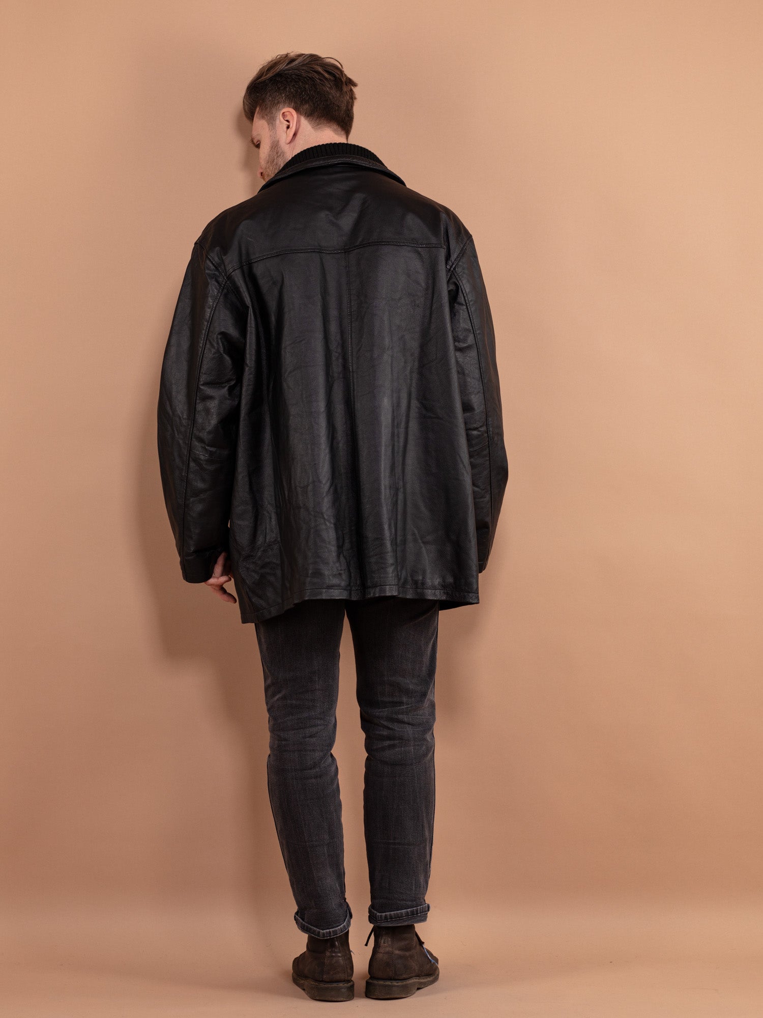 ジャケット・アウター 90s archive   Leather Jacket Online Vintage Store | 90's Men Leather Parka Coat | Northern Grip