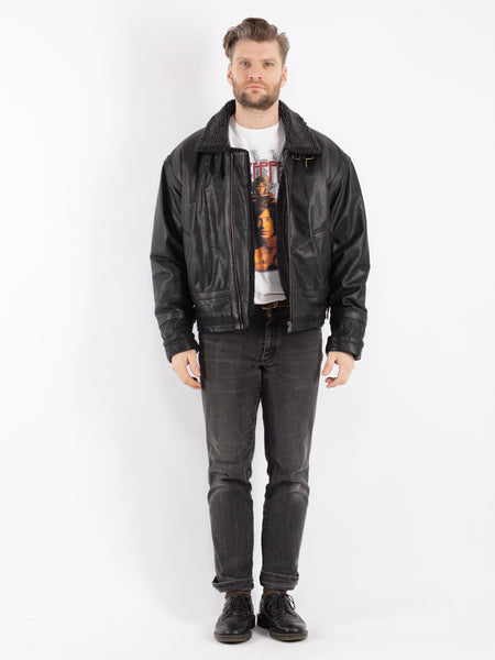 Vintage-90s-Men-Leather-Sherpa