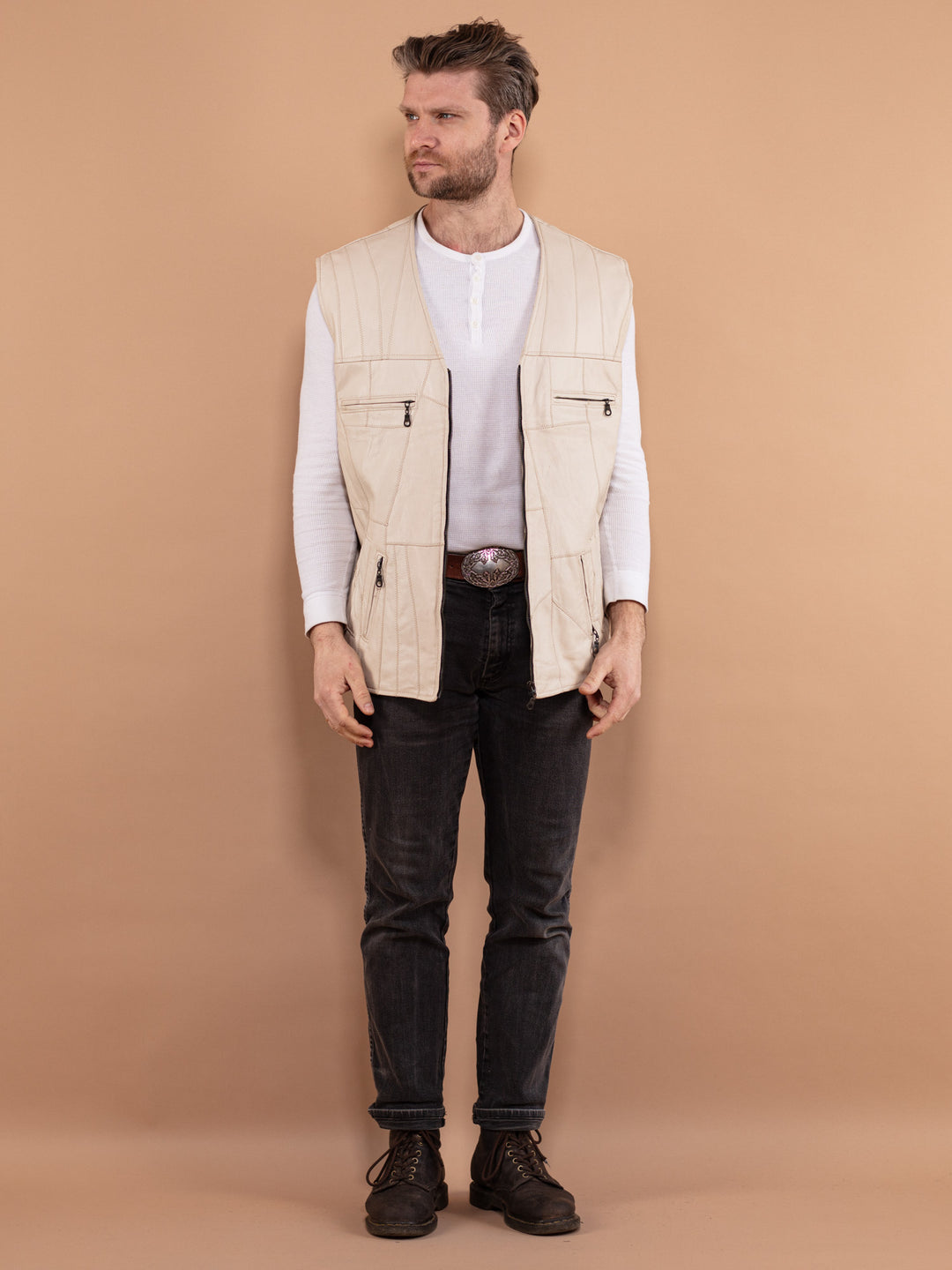 Style Beige Vest Mens VBTAPA Men's Western Cowboy Suit Vest Slim Fit V-Neck Dress Vests Style Beige Vest Mens VBTAPA Men's Western Cowboy Suit Vest Slim Fit V-Neck Dress Vests