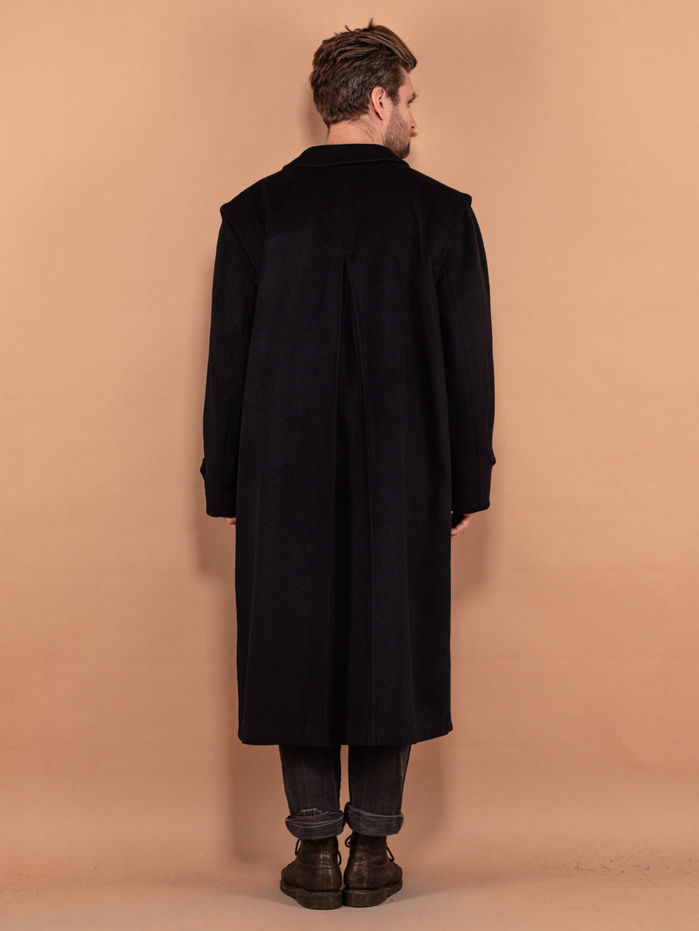 Vintage 90's Men Loden Wool Coat in Blue - NorthernGrip