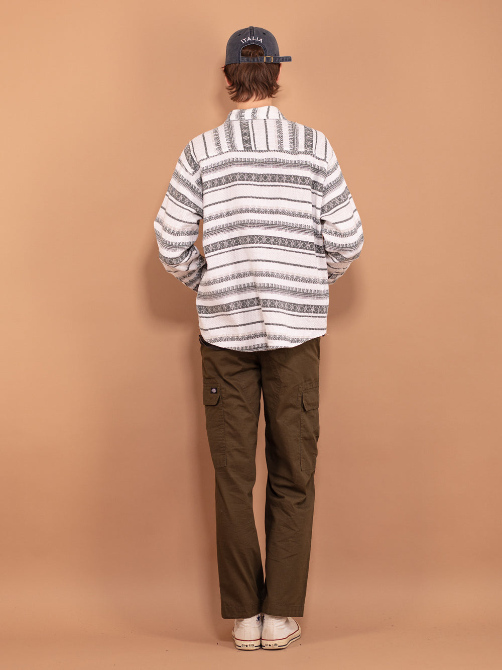 Vintage 90's Men Striped Long Sleeve Shirt - NorthernGrip