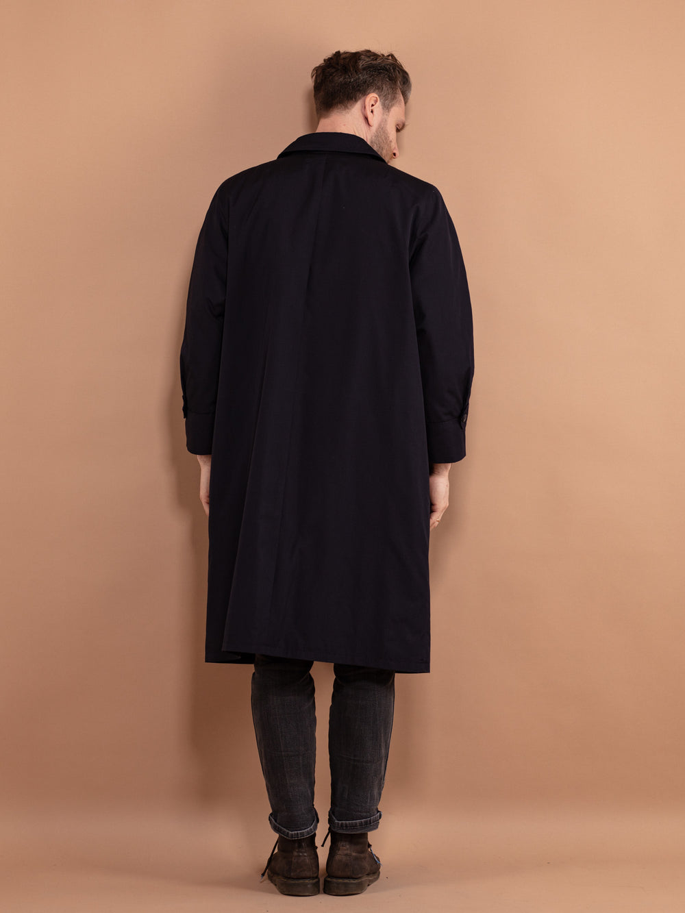 Vintage 90's Men Mac Coat in Blue - NorthernGrip