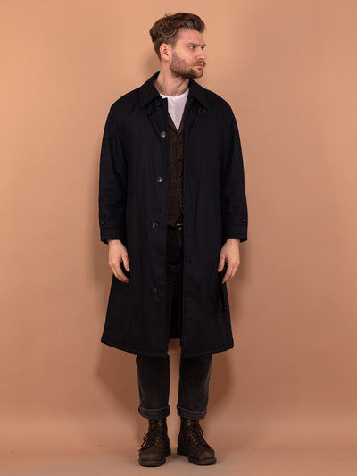 Men's Mac Coat 90s, Size L Mac Overcoat, Single Breasted Coat, Everyday Layering Coat, Office Mac Coat, Commuter Coat, Minimalist Outerwear