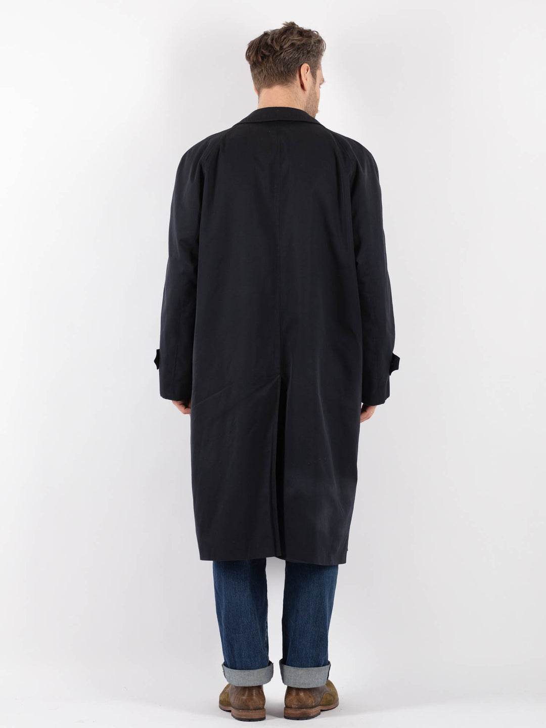 Vintage 90's Men Mac Coat in Blue