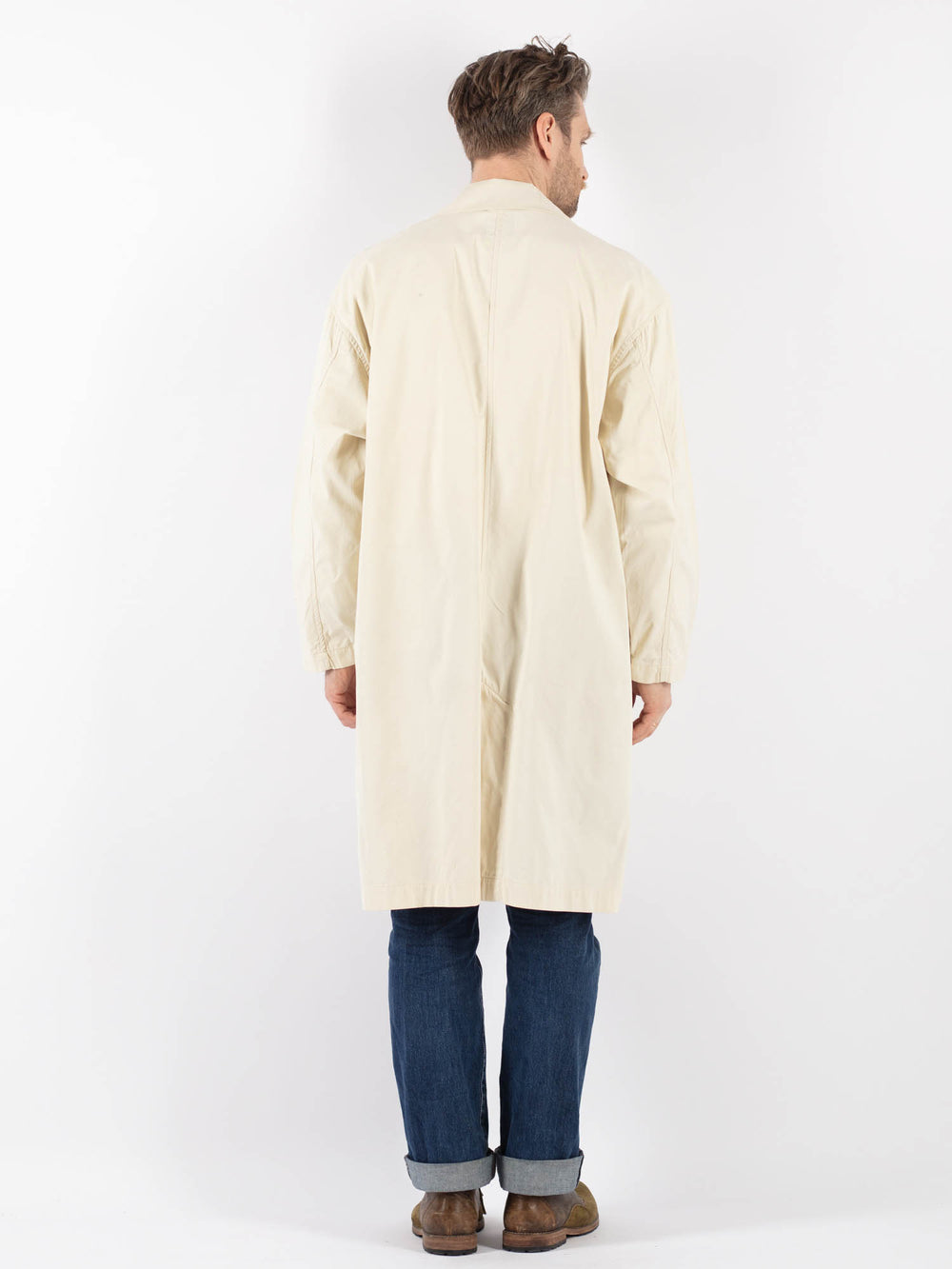 Vintage 90's Men Mac Coat in BeigeZ1215