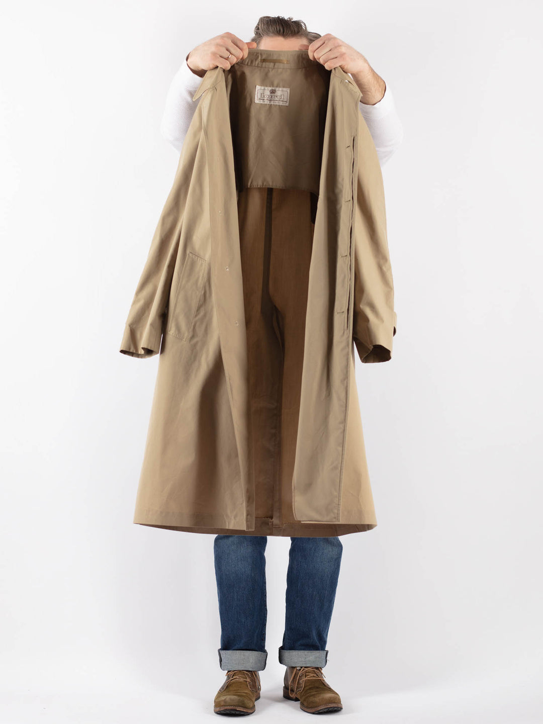 Vintage 90's Men Mac Coat in BeigeZ1222
