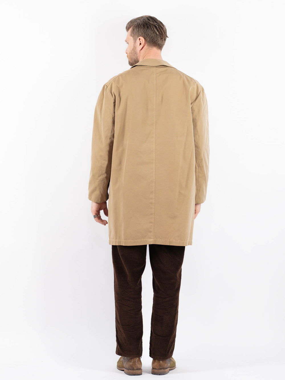 Vintage 90's Men Mac Coat in BeigeZ1658