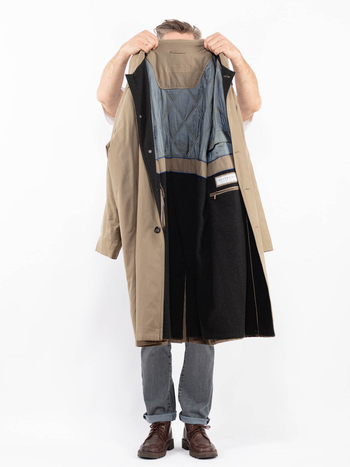 Vintage 90's Men Mac Coat in BeigeZ2314