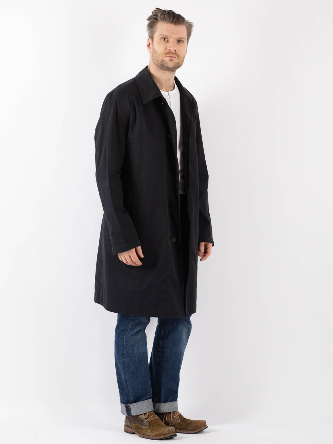Vintage 90's Men Mac Coat in BlueZ1232