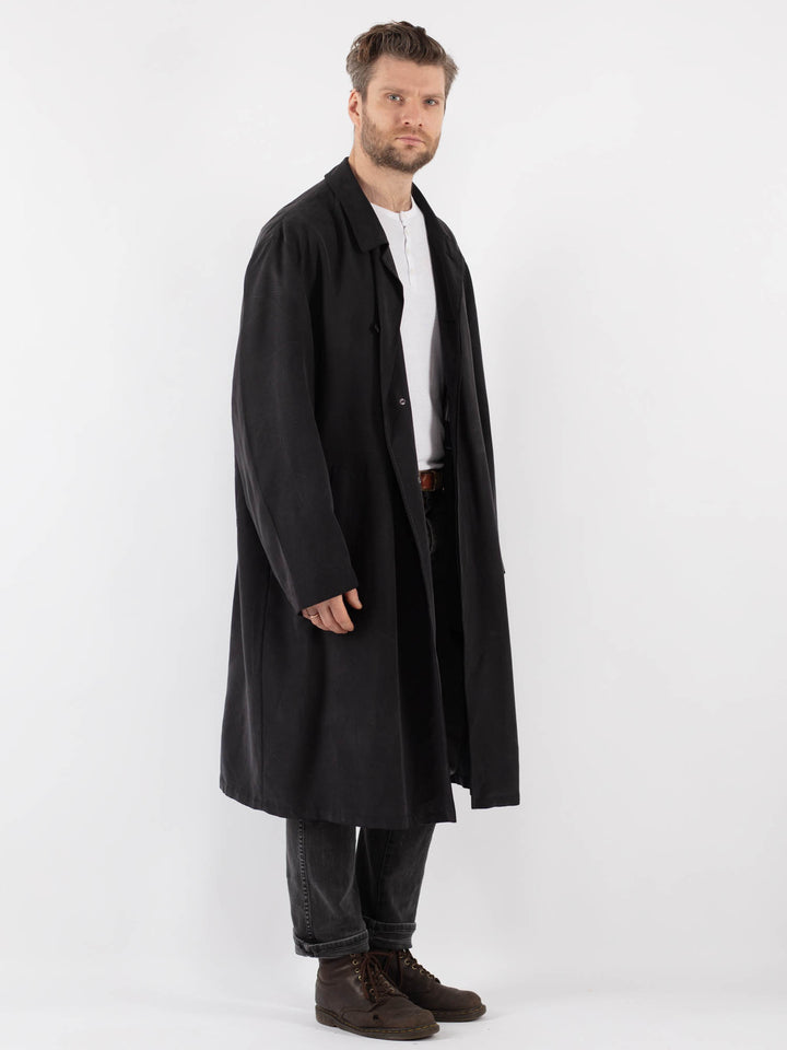Vintage 90's Men Trench Coat in Gray