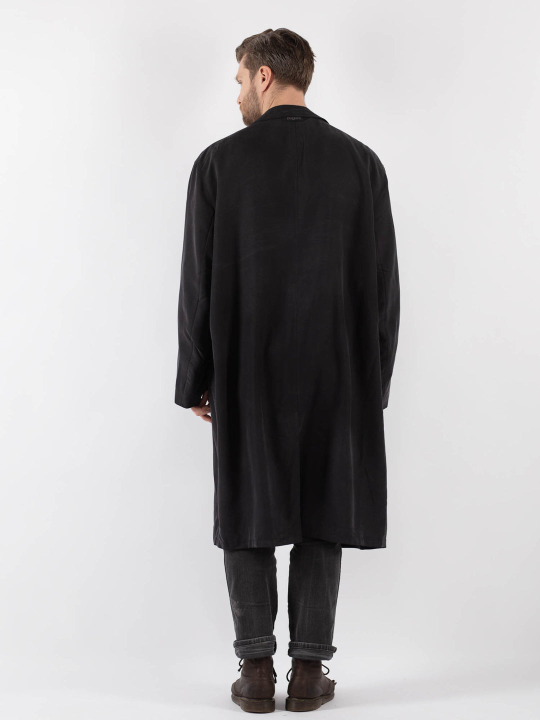 Vintage 90's Men Trench Coat in Gray