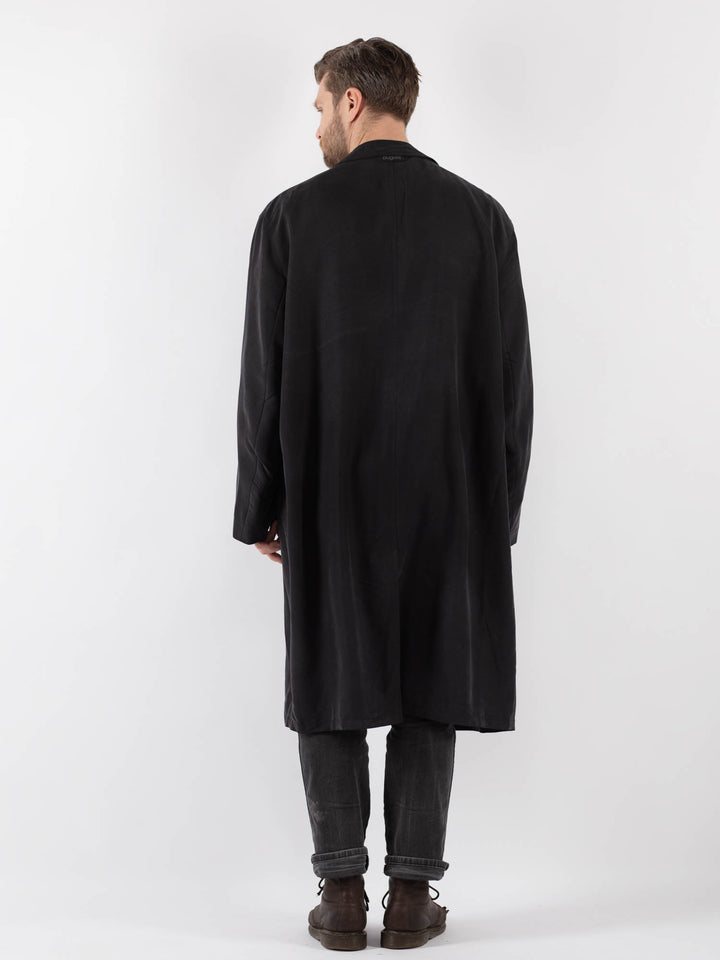 Vintage 90's Men Trench Coat in Gray