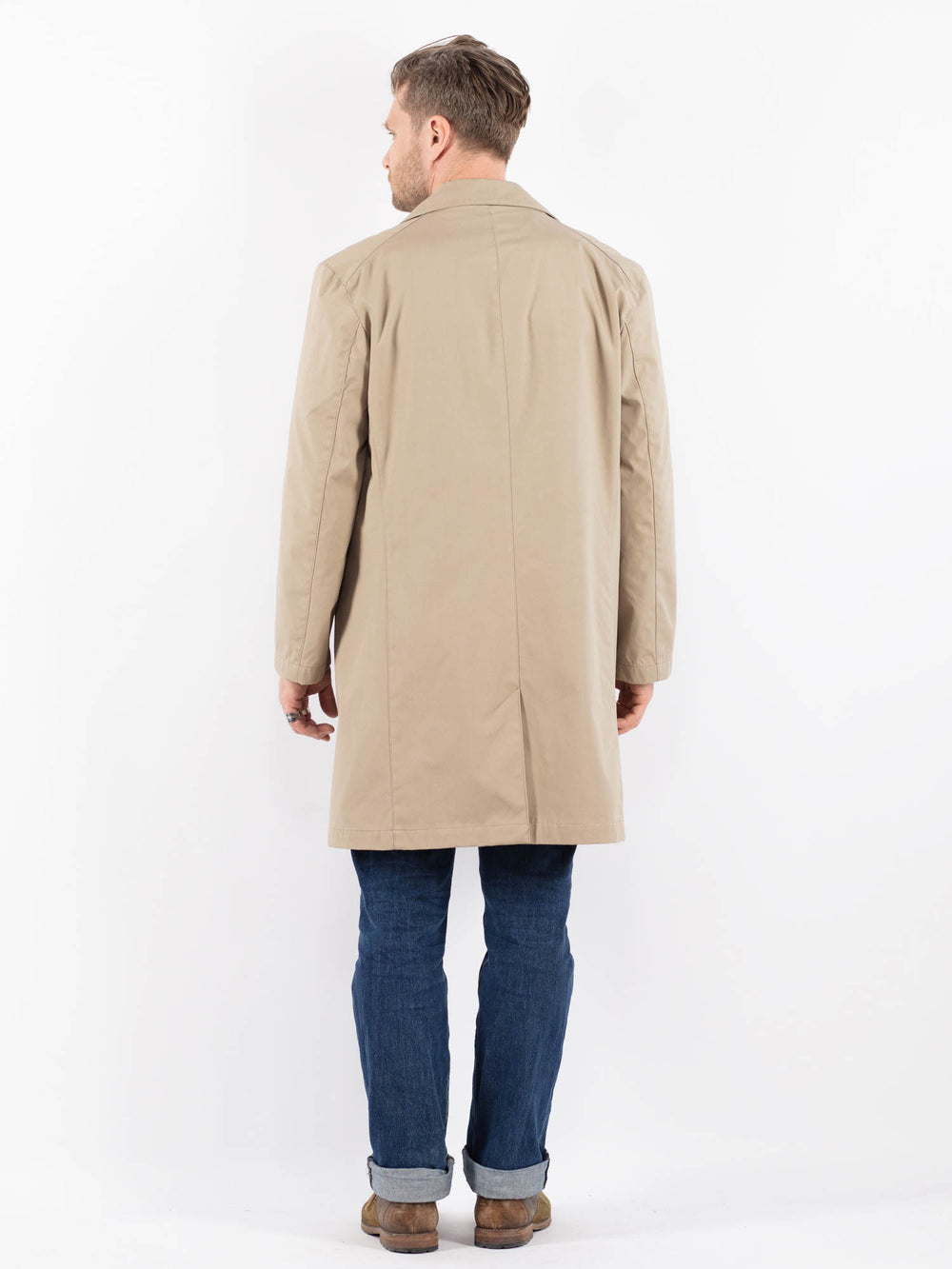 Vintage 90's Men Mac Coat in BeigeZ1499