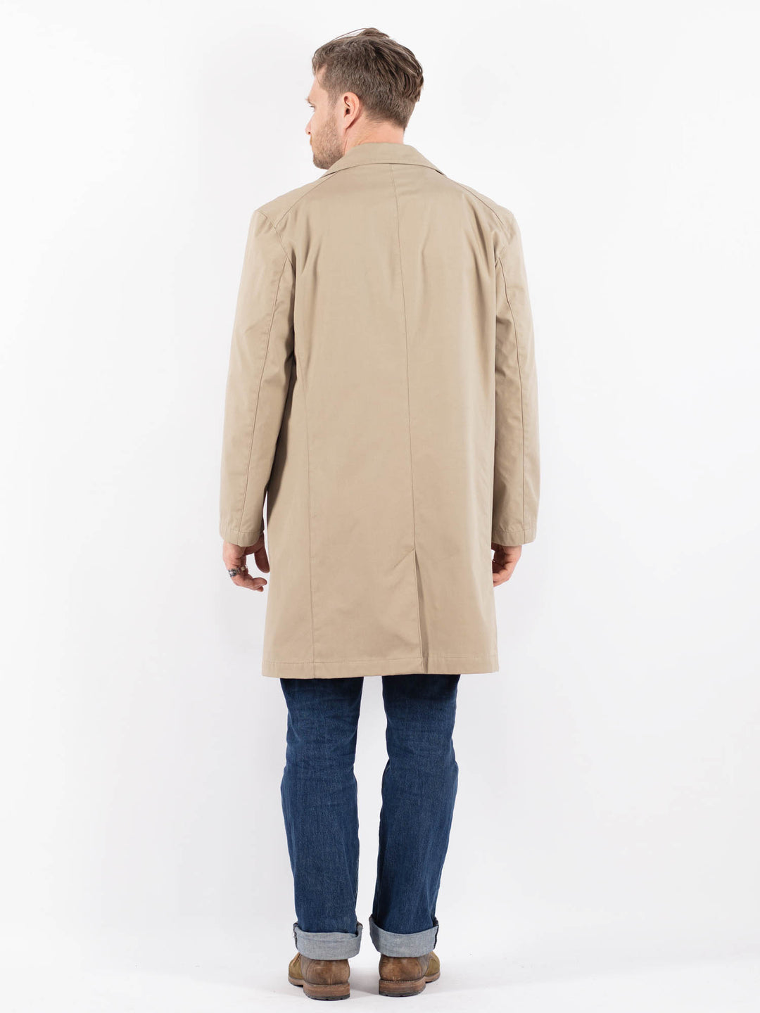 Vintage 90's Men Mac Coat in BeigeZ1499