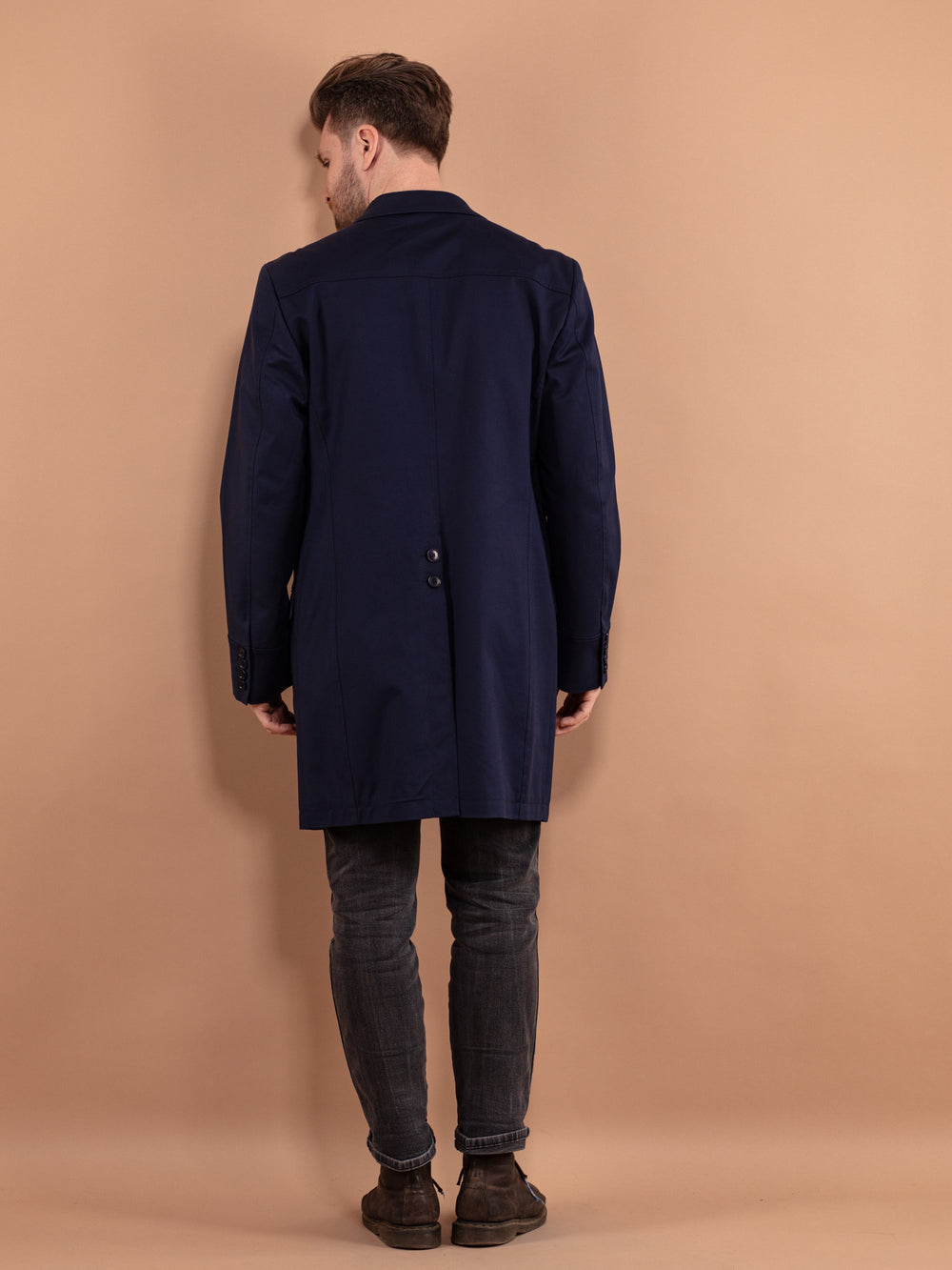 Vintage 90's Men Overcoat in Blue - NorthernGrip