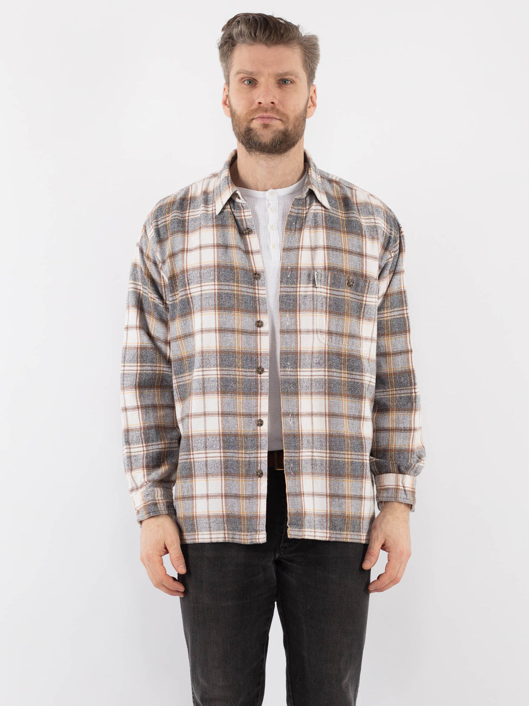 Vintage 90's Men Plaid Flannel Shirt in MultiZ974