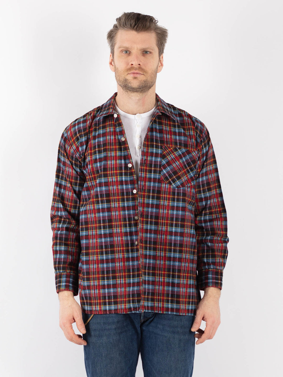 Vintage 90's Men Plaid Flannel Shirt in MultiZ1151