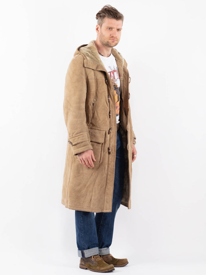 Vintage 90's Men Sheepskin Coat in BeigeZ1506