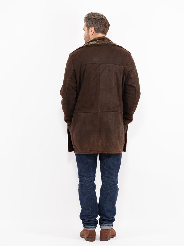 Vintage 70's Men Sheepskin Coat in BrownZ2647