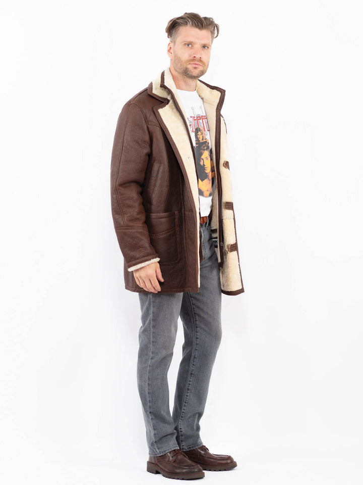 Vintage 90's Men Sheepskin Coat in Z2046