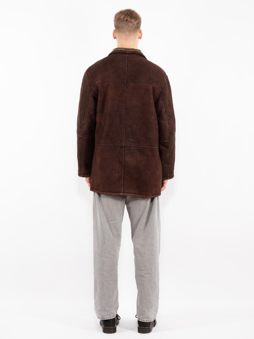 Vintage 90's Men Sheepskin Coat in BrownZ2458