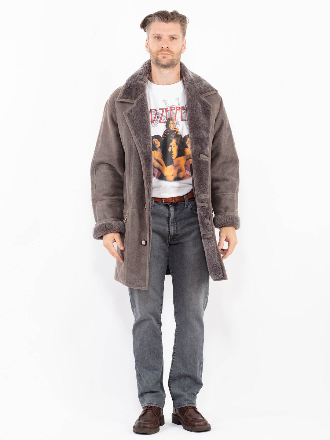 Vintage 90's Men Sheepskin in GrayZ2048