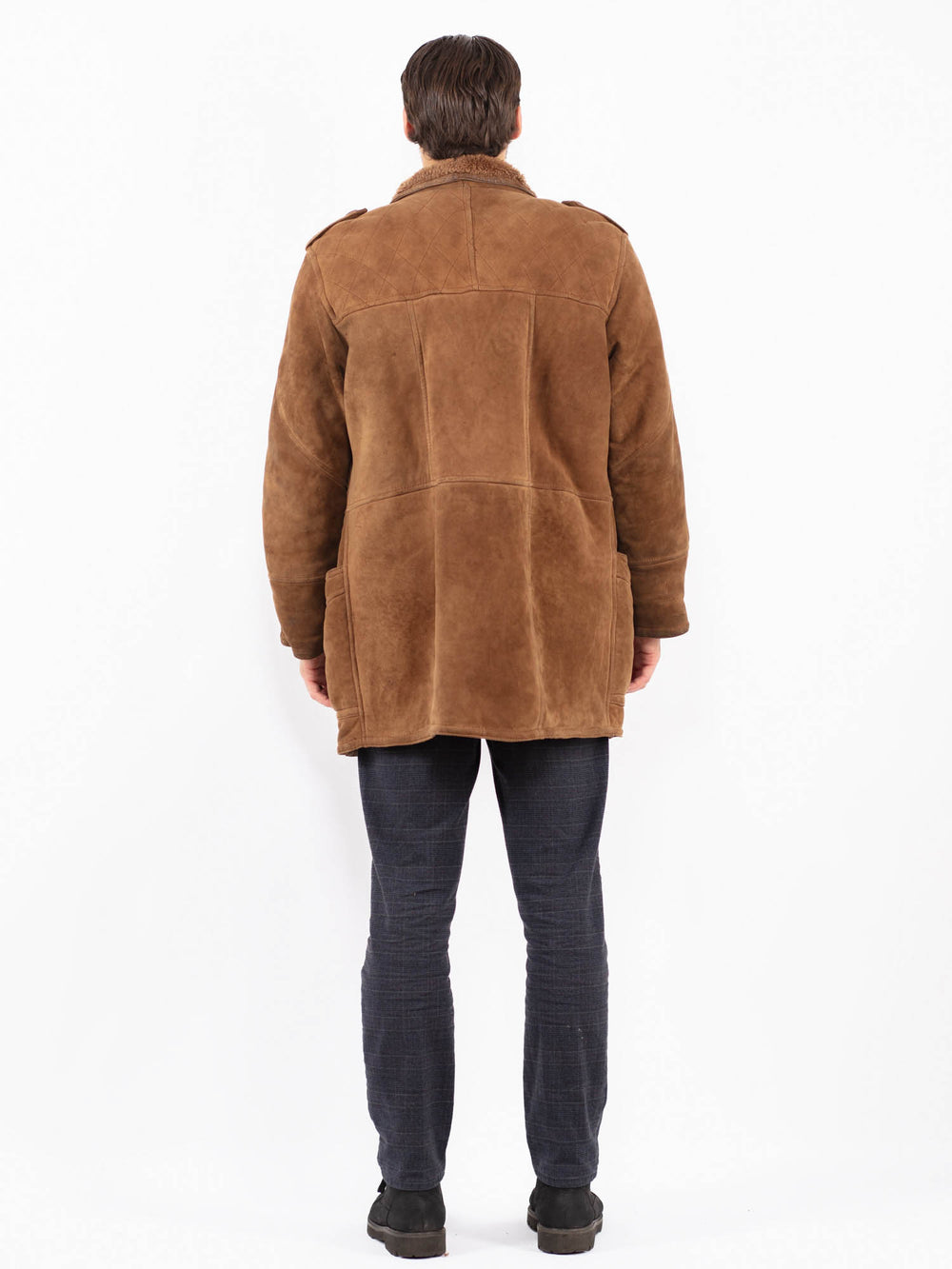 Vintage 90's Men Sheepskin Coat in BrownZ2366