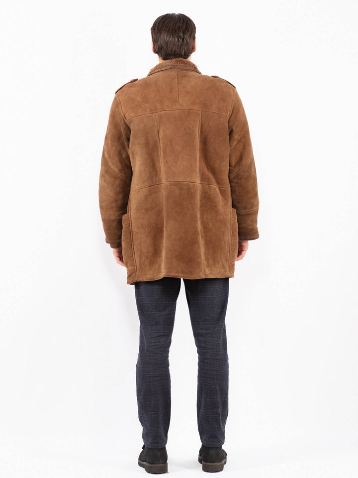 Vintage 90's Men Sheepskin Coat in BrownZ2366