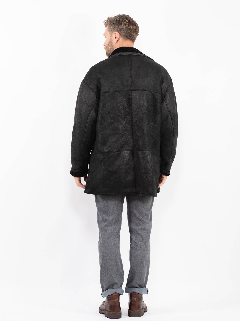 Vintage 90's Men Sheepskin in BlackZ2277