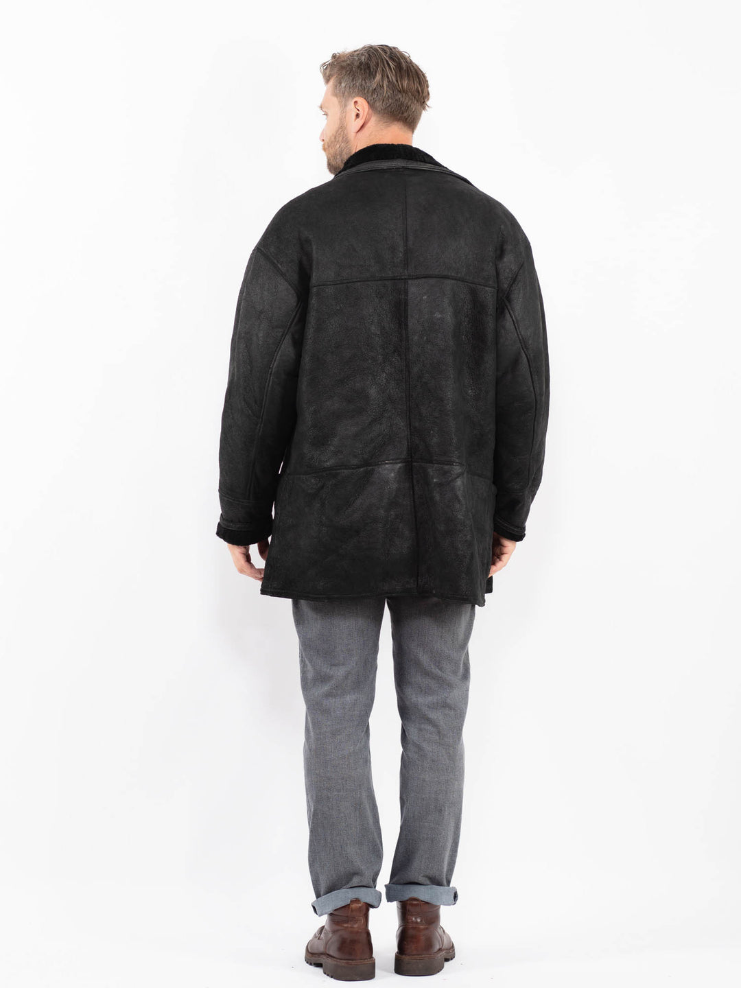 Vintage 90's Men Sheepskin in BlackZ2277