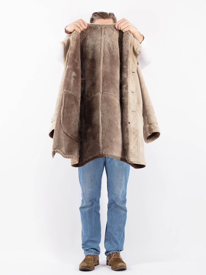 Vintage 90's Men Sheepskin Coat in BeigeZ1411