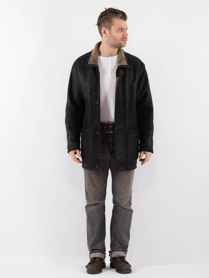 Vintage 90's Men Sheepskin in BlackZ1120