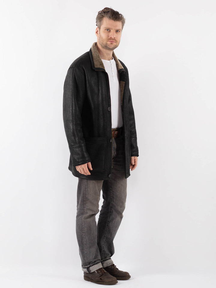 Vintage 90's Men Sheepskin in BlackZ1120