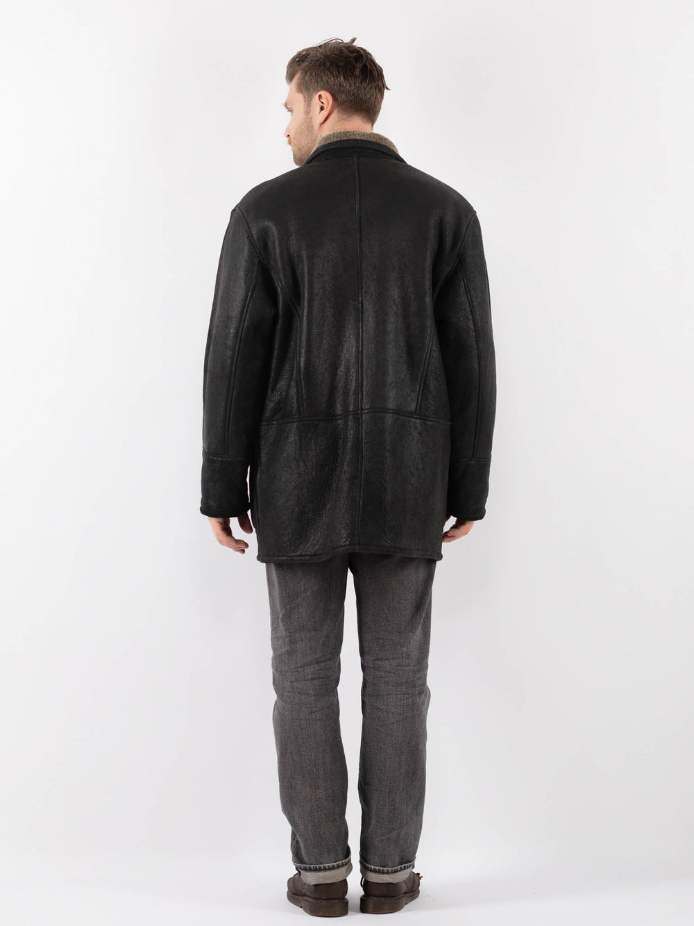 Vintage 90's Men Sheepskin in BlackZ1120