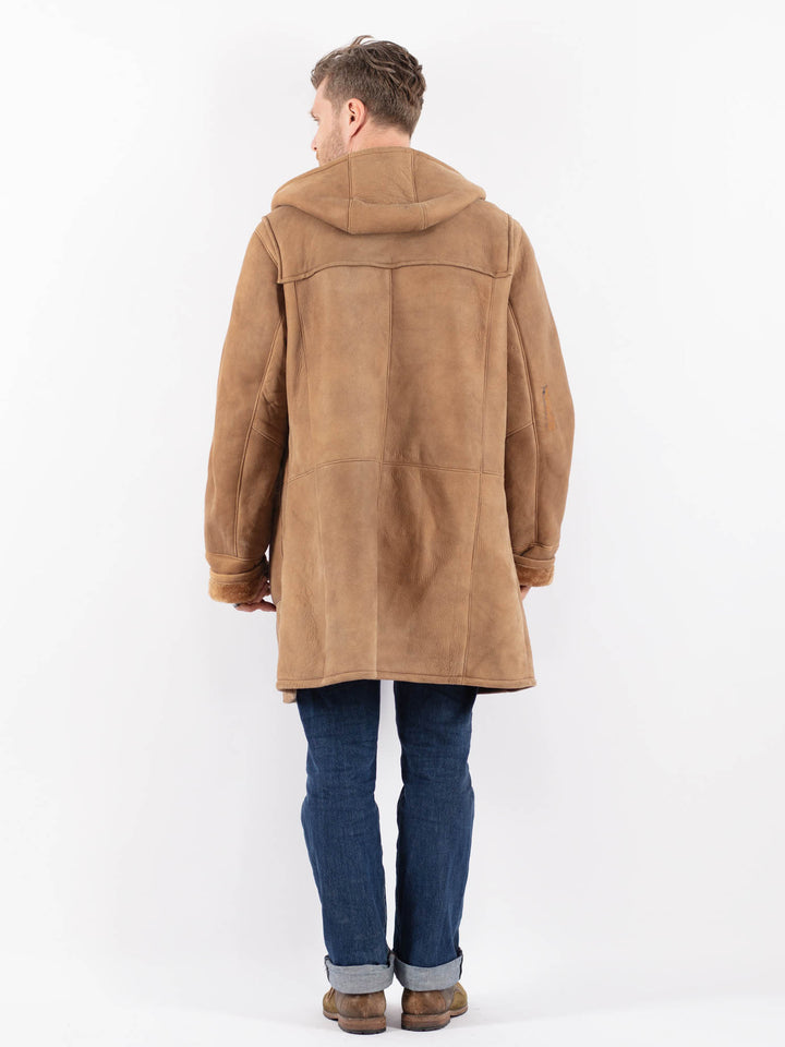 Vintage 90's Men Sheepskin Coat in BeigeZ1524