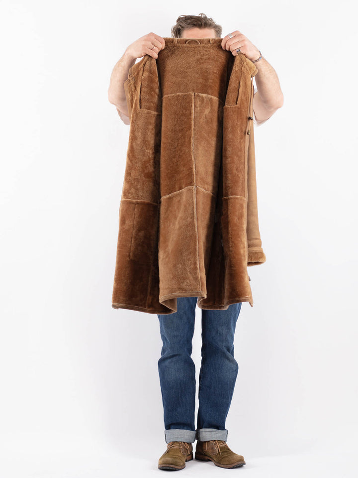 Vintage 90's Men Sheepskin Coat in BeigeZ1524