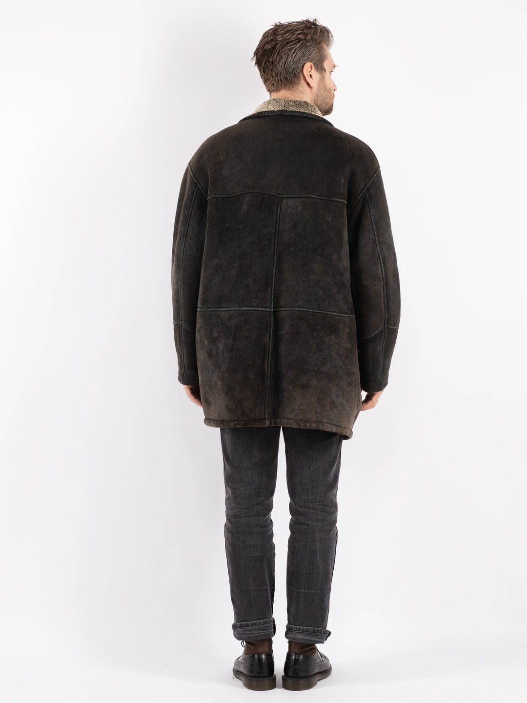 Vintage 90's Men Sheepskin in Black