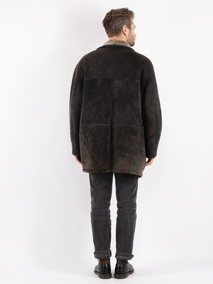 Vintage 90's Men Sheepskin in Black
