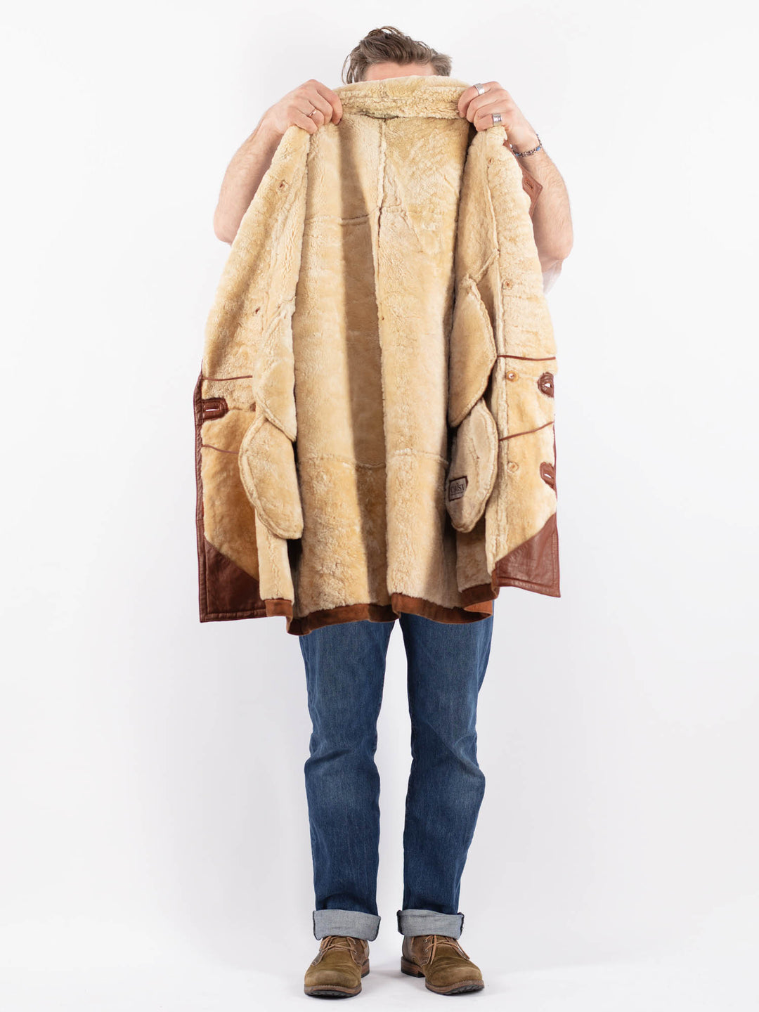 Vintage 90's Men Sheepskin in BrownZ1527