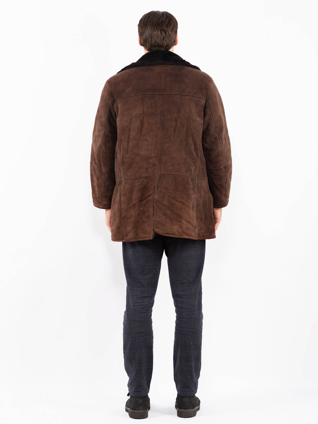 Vintage 90's Men Sheepskin Coat in BrownZ2394