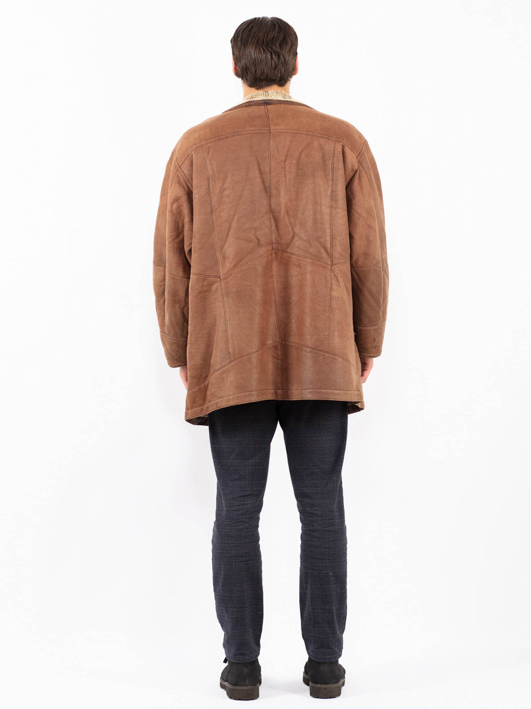 Vintage 90's Men Sheepskin Coat in BrownZ2395