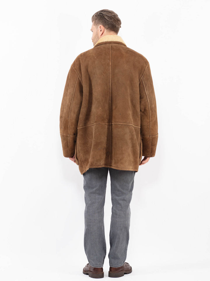 Vintage 90's Men Sheepskin Coat in BrownZ2084